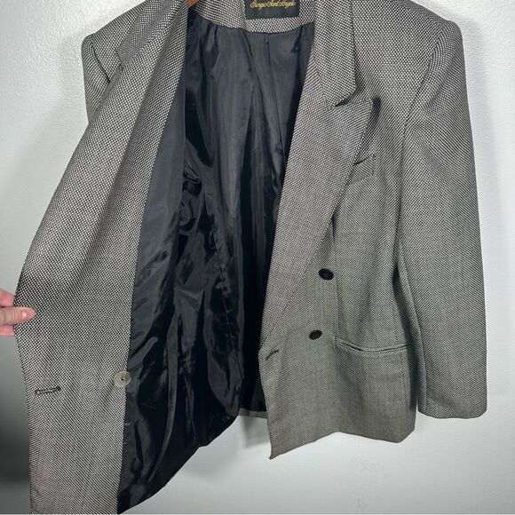 Giorgio Sant’Angelo Vintage Double-Breasted Long Line Pure Wool Blazer Size 8 - Picture 10 of 15